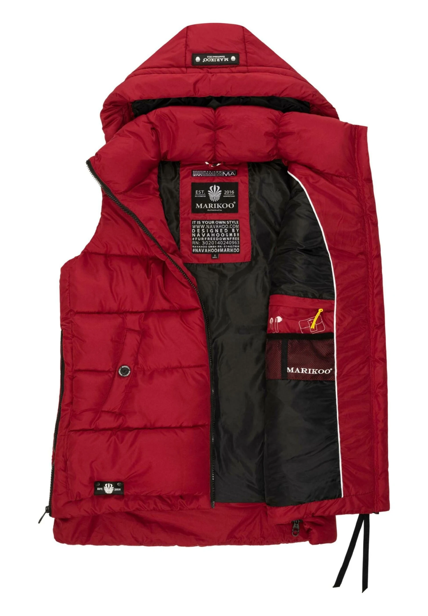 Marikoo Zarinaa - Bodywarmer - Blood Red 5 Marikoo Zarinaa - Bodywarmer - Blood Red - Afbeelding 3