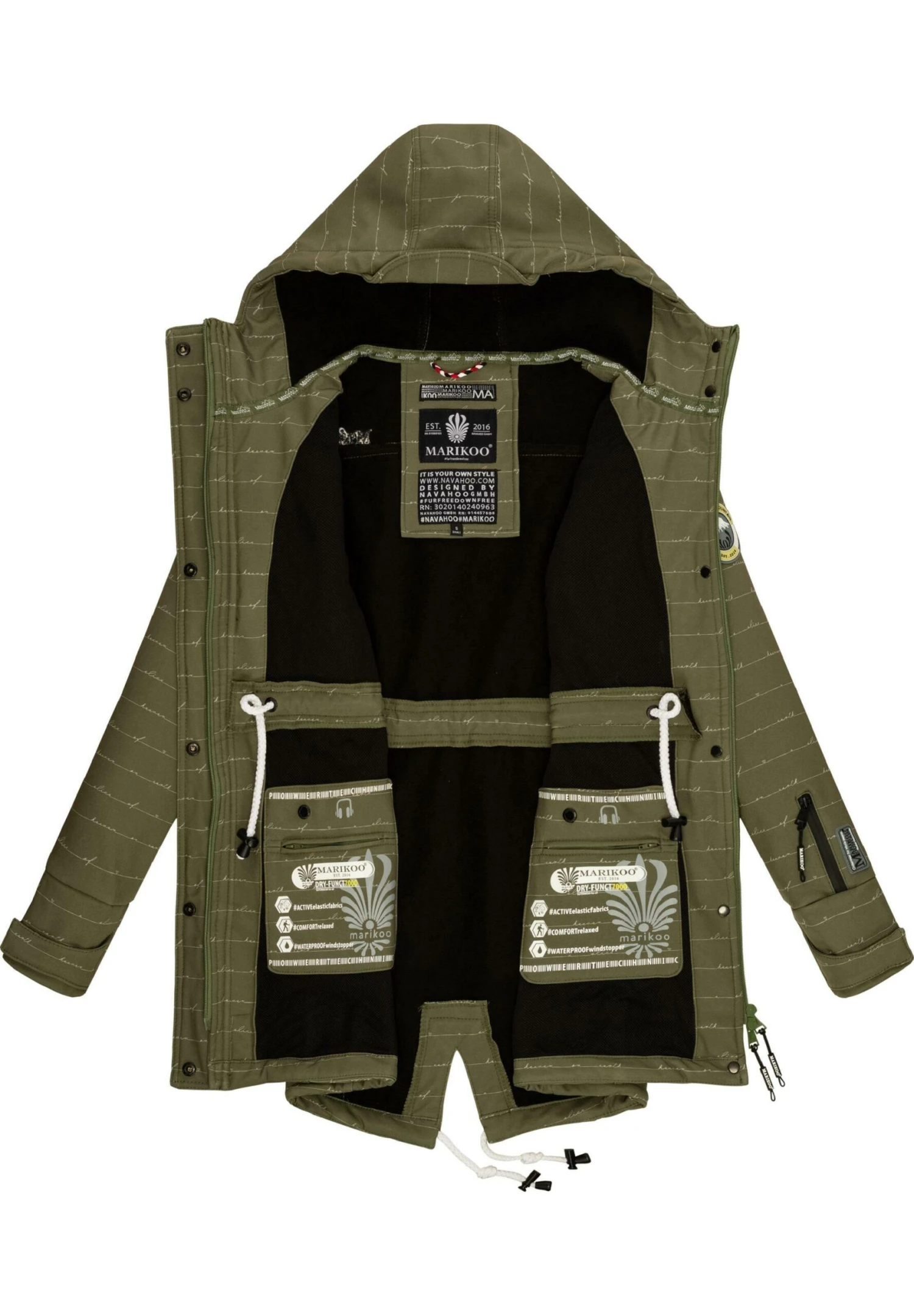 Marikoo Zimtzicke - Parka - Olive Lines 6 Marikoo Zimtzicke - Parka - Olive Lines - Afbeelding 4