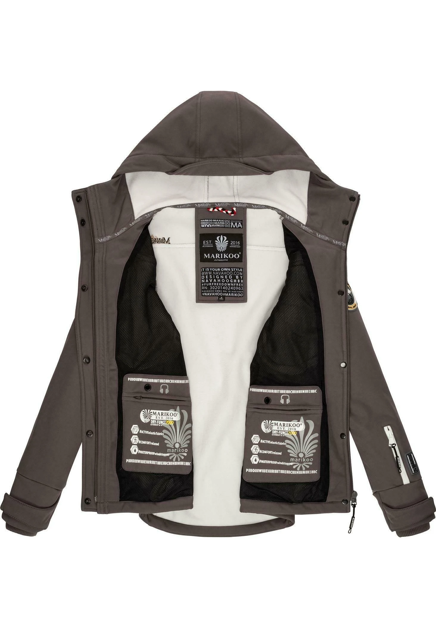 Marikoo Funktions - Outdoorjas - Grey 6 Marikoo Funktions - Outdoorjas - Grey - Afbeelding 4