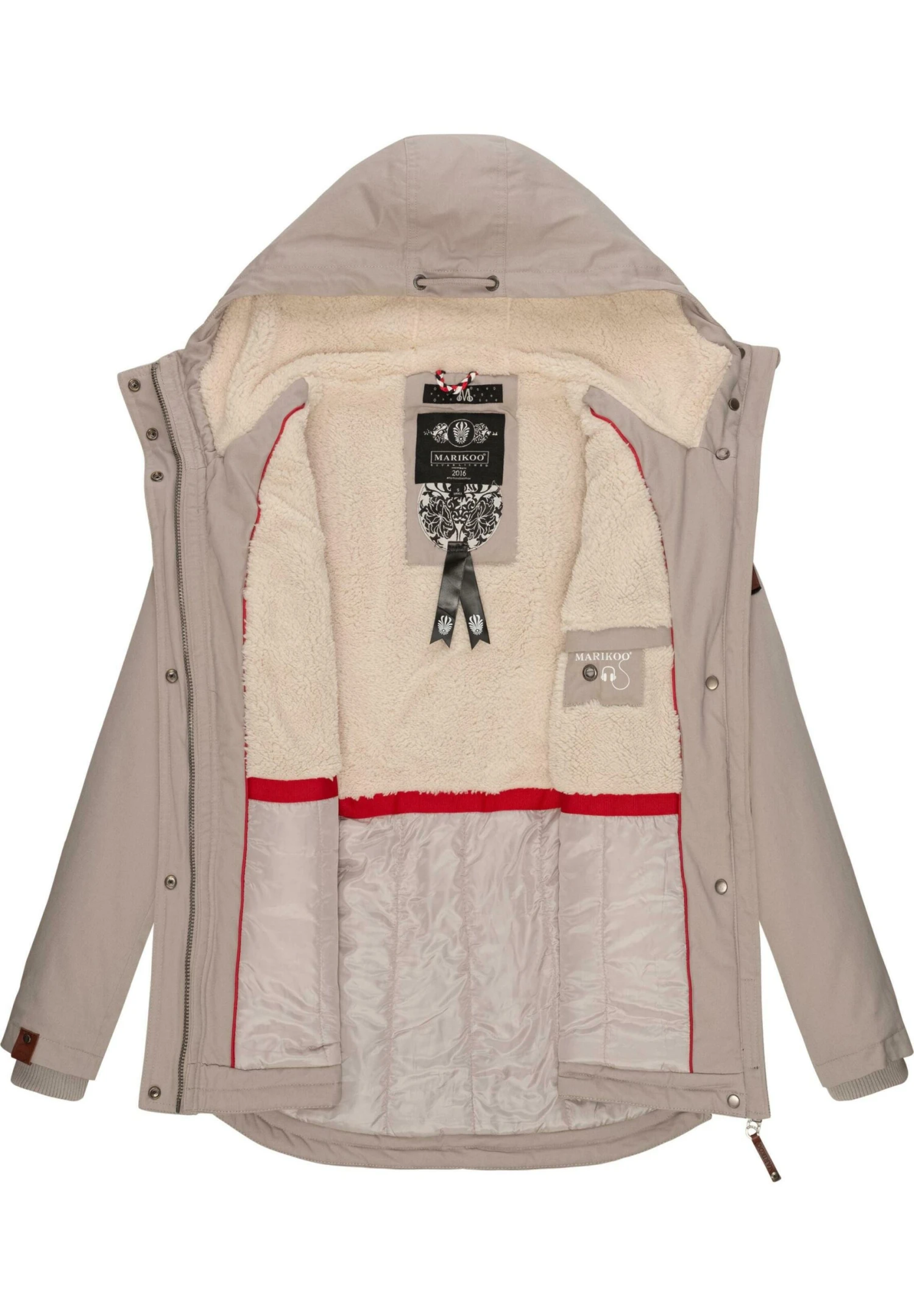 Marikoo Bikoo - Winterjas - Light Grey Melange 6 Marikoo Bikoo - Winterjas - Light Grey Melange - Afbeelding 4