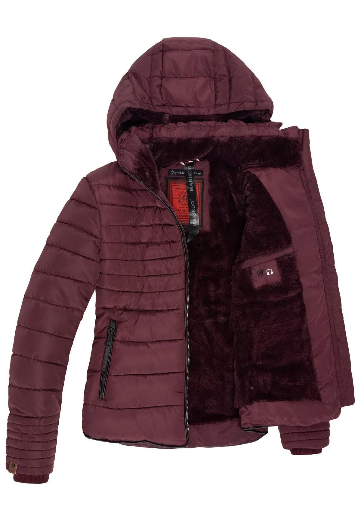 Marikoo Amber - Winterjas - Dark Red 6 Marikoo Amber - Winterjas - Dark Red - Afbeelding 4