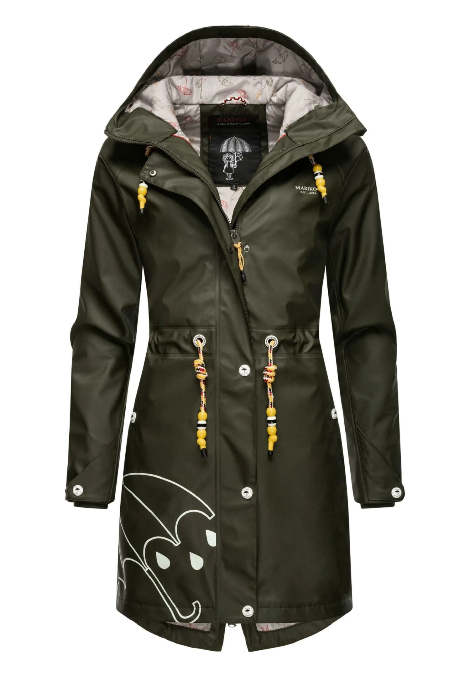 Marikoo Dancing Umbrella - Regenjas - Dark Olive 7 Marikoo Dancing Umbrella - Regenjas - Dark Olive - Afbeelding 5