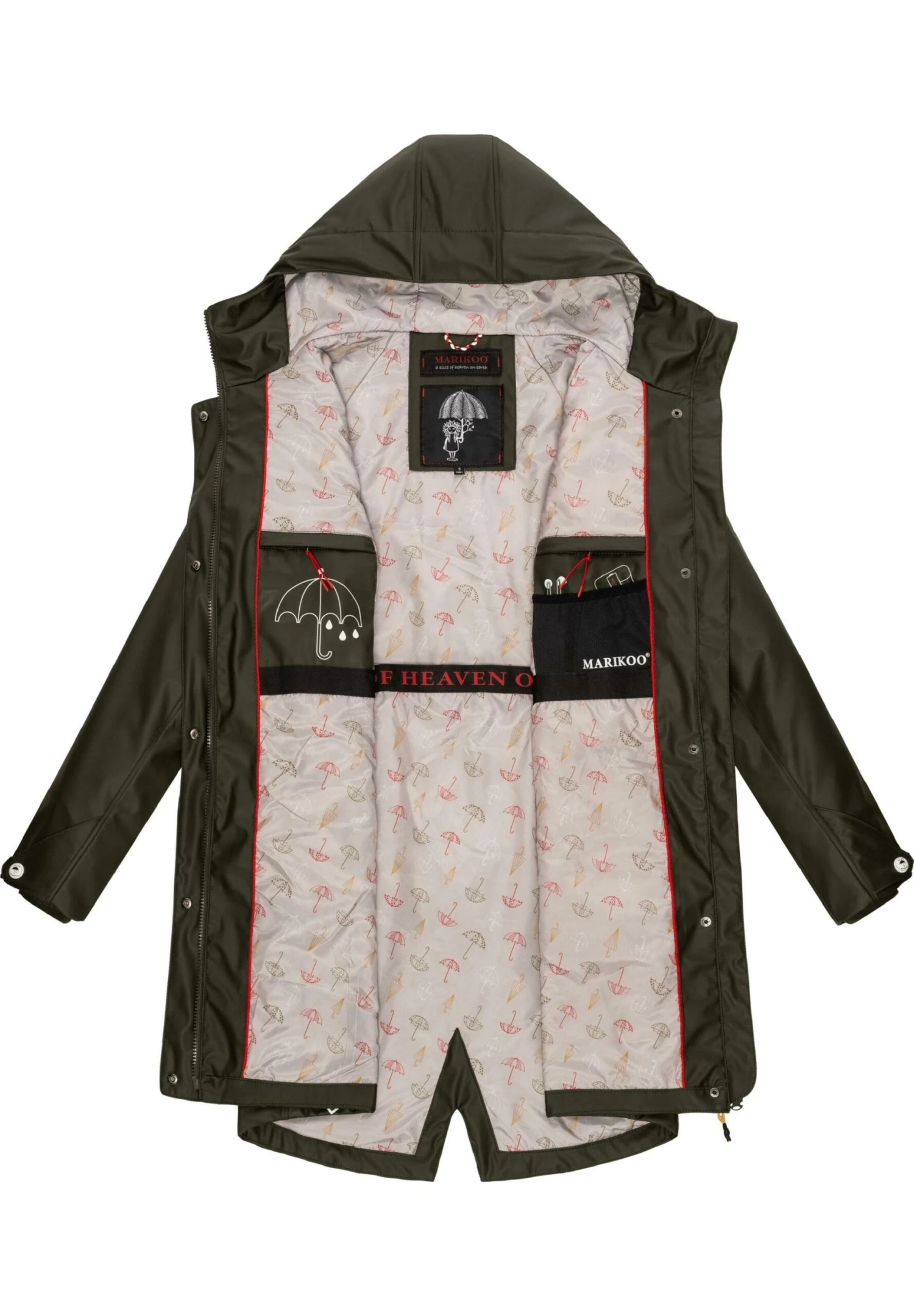 Marikoo Dancing Umbrella - Regenjas - Dark Olive 5 Marikoo Dancing Umbrella - Regenjas - Dark Olive - Afbeelding 3